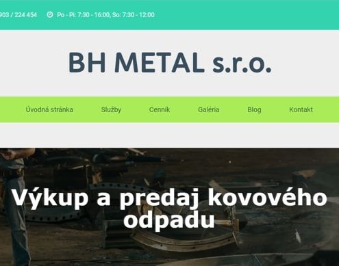 redesign web stranky bhmetal.sk